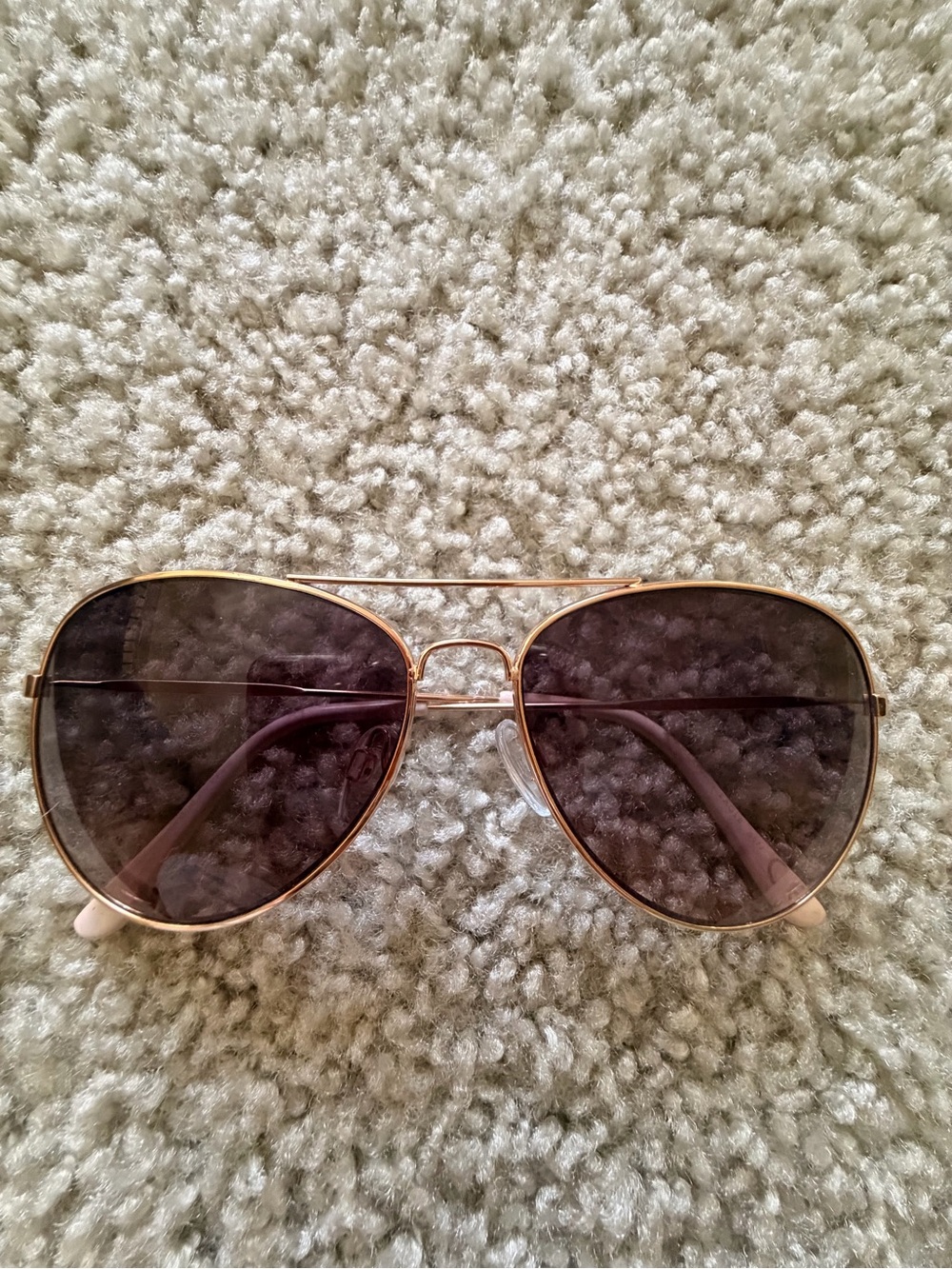 American Eagle Outfitters Gold Aviator Sunglasses with Brown Lenses